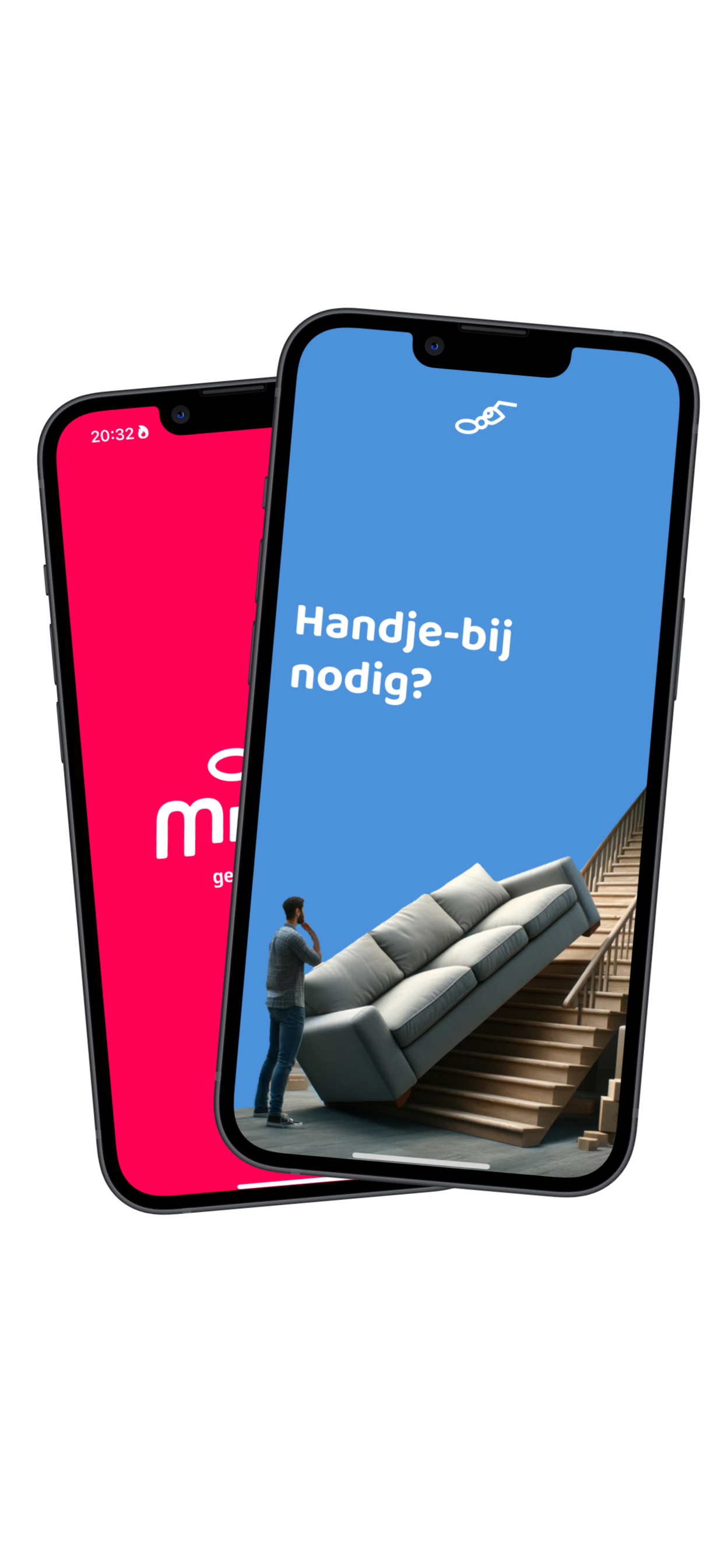 Twee telefoons met de MIER-app
